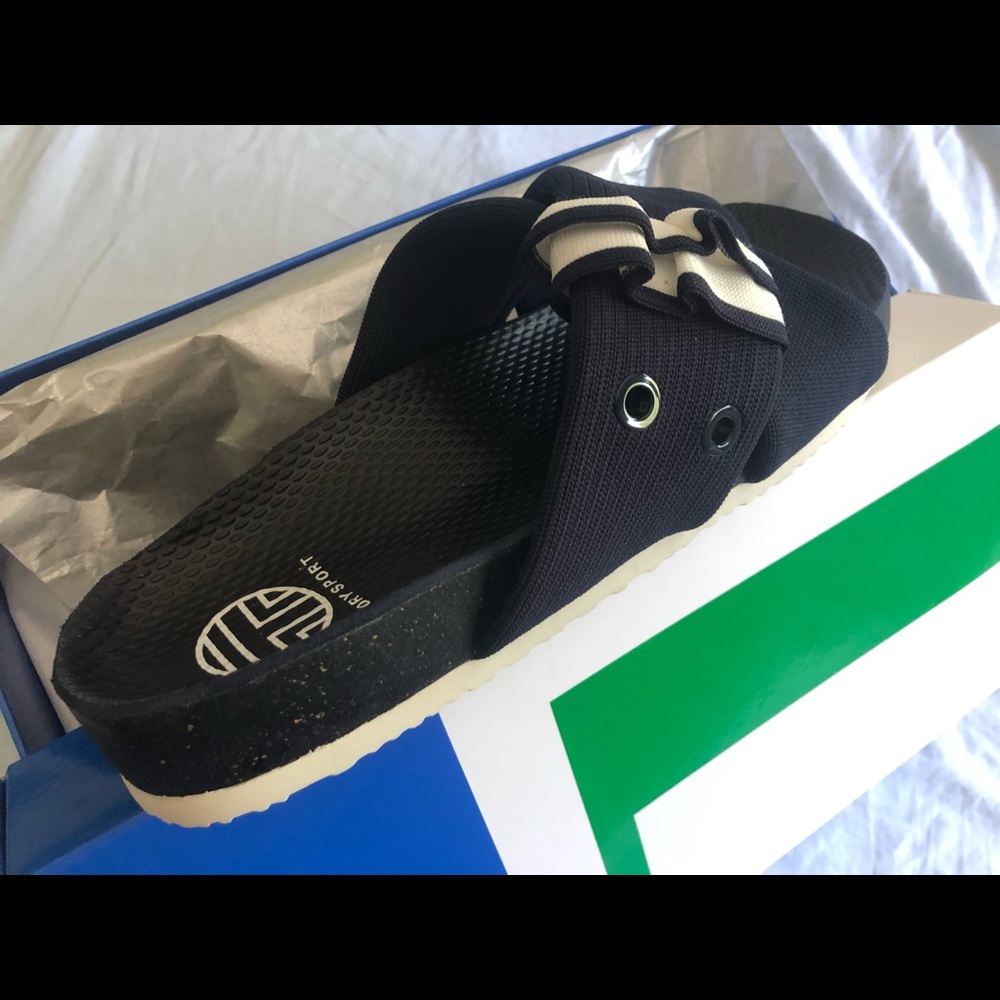 Tory Burch sport slides.